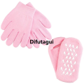 Difutagui 1 set Reusable SPA Gel Socks gloves Moisturizing whitening exfoliating New style velvet smooth beauty hand foot care silicone socks. 