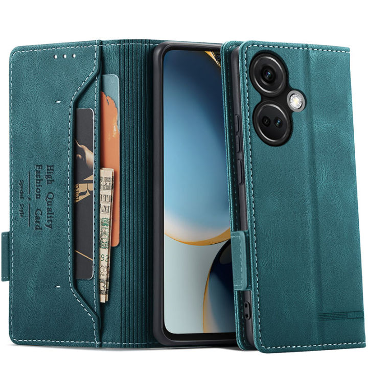 Vantime for OnePlus Nord CE3 5G Case Flip Buckle PU  Wallet Credit Cards Holder Shockproof Cover