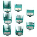 VGR Professional Magnetic Clipper Guide Combs Set (1.5mm-19mm) | Durable 8-Piece Metal Attachments For Precision Hair Trimming & Styling (Green). 
