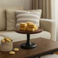 Decorative 8 Inch Wooden Cake Stand High Base Household Fruit Snacks Storage Tray Circular Shape Dessert Pastry Display Stand Party. 