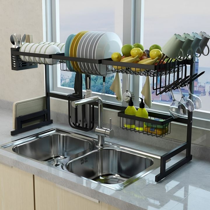 Single Layer Dish Drainer Holder Stainless Steel Kitchen Rack