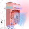 Portable AC Fan: 3 Speeds, 600ML, Colorful Lights. 