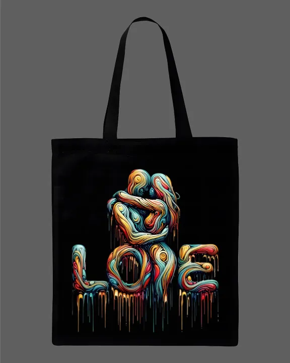 Colorful%20Dripping%20Hug%20"LOVE"%20Printed%20Tote%20Bag%E2%80%93%20Black%20&%20White%20-%20Image%202