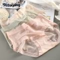 Sutuiying 1Pc Women Panties Quick Drying Briefs Seamless Underwear Solid Silky Female Soft Underpants Summer Cool Panties Lingerie BRYT. 