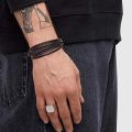 ANX Fashion Pu Leather Freesize Bracelet For Men - Black and Brown | Men's Accessories PU Leather Bracelet. 