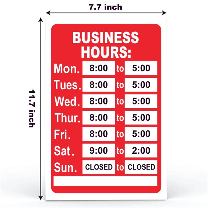 Sign For Company Stores Store or Office Business Hours Sign Waterproof Sunscreen Open Signs