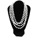 4X Long Artificial Pearl Necklace White Jewelry Accessory for Flapper Girl Costume 1920s. 