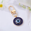 Round Evil Eye Keychain Key Ring For Friends Couples Boho Blue Eye Bag Keychain MIO Super Store. 