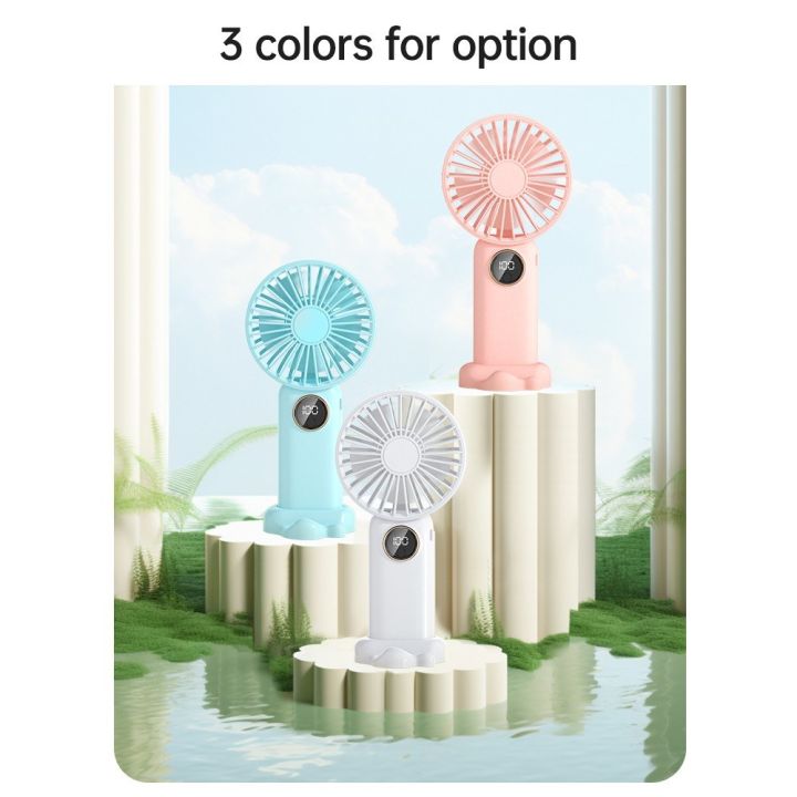 Portable Mini Handheld Electric Fan Support 5 Adjustable Wind Speed