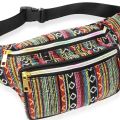 Women Ethnic Fanny Pack Retro Vintage Bum Bags Travel Hiking Waist Belt Purse Fanny Pack for Women Color B. 