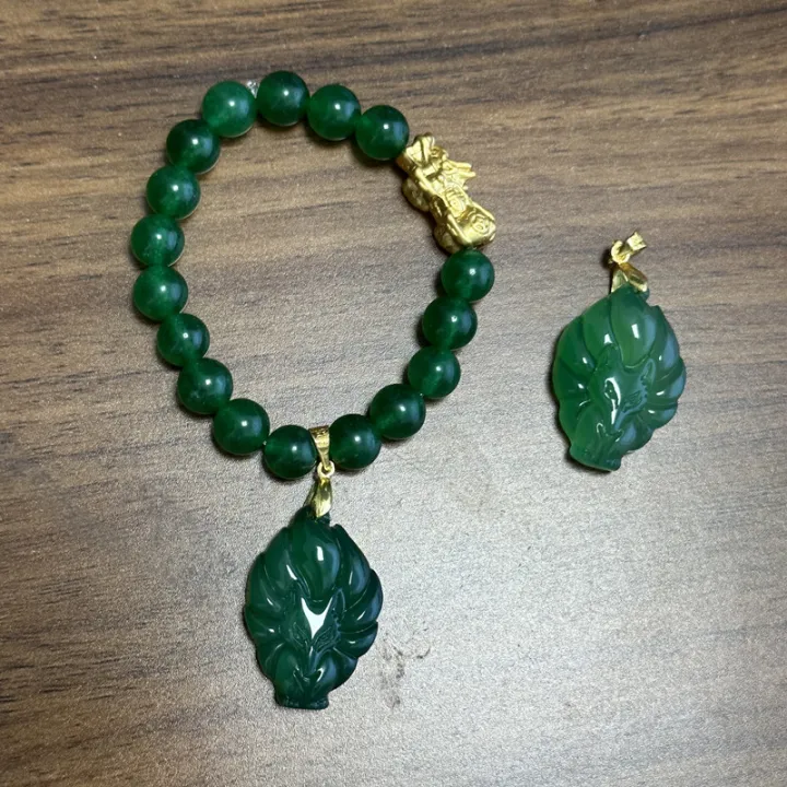 Blessed%20Nine%20Tailed%20Fox%20Original%20Jade%20Stone%20With%20Pixiu%20Piyao%20Lucky%20Charm%20Bracelet%20Attract%20Money%20Wealth%20Fortune%20and%20Love%20Cleansed%20-%20Image%203