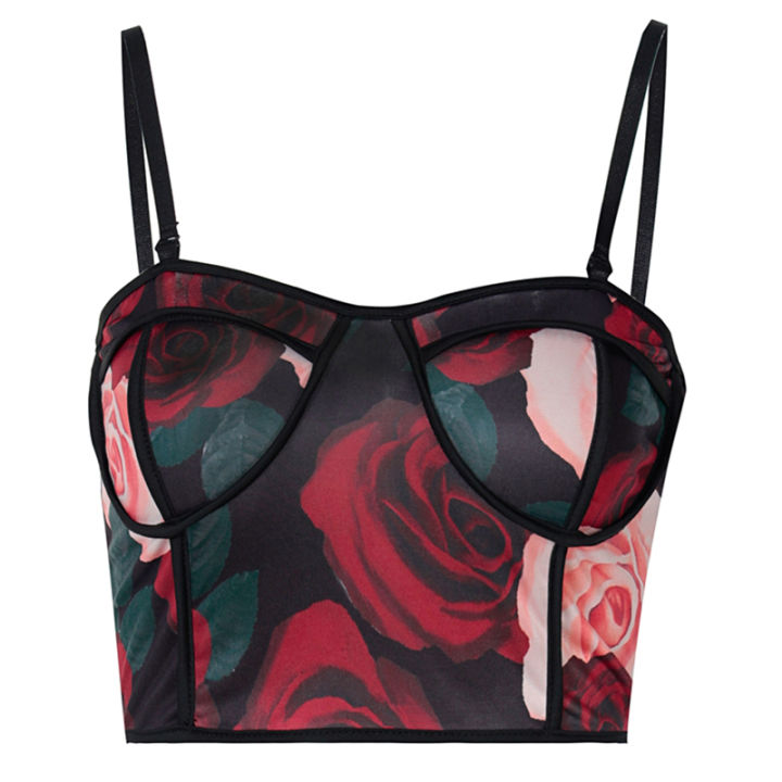 Sun%20Tight%20Upper%20Collar%20V%20Summer%20Vest%20Classification%20Hot%20%E3%80%90%E3%80%912021%20Women's%20Fashion%20Luxury%20Rose%20Print%20Suspenders%20Open%20Back%20Exposed%20Navel%20Suspenders%20Casual-top%20-%20Image%203