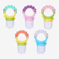 MUMLOVE (1 PC) Baby Fruit Feeding Nipple for Kids with Ring 5 Months+ BPA Free 100% Natural Extract Food Grade, Easy to Grip Easy to Carry Vegetable Nibbler Pacifier for Babies Rattle Handle Teething Toy Feeder for Infant Safely Self Feeding P6107. 