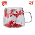 DT(Clearance price) Versatile Floral Tea Cup Handcrafted Floral Glass Tea Cups Elegant Heat Resistant Coffee Mugs with Real Dried Flowers for Sipping. 