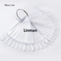 50PCS False Nails Tip Gel Nail Polish Color Chart Display Nature Clear Black Fan Shape Nails Art Tool For Practice Manicure. 