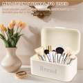 Vintage Bread Box Cupboard Iron Snack Box Desktop Finishing Dust-Proof Storage Box Storage Bin Keeper Food Kitchen Shelf Decor White. 