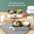 Electric Lunch Box - Pair Of Thermal Rice Cages With Plug Reheating High-grade Stainless Steel Inner Food. 