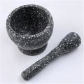 Mortar and Pestle Set Plastic Mortar Pestle Set Spice Crusher Herbs Bowl Kitchen Tools Spices Garlic Grinder (Color : Granitic pattern, Size : 9x8.5cm). 