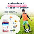 HealthKart Kids Multivitamin Gummies with 21 Vitamins & Minerals Zero Added Sugar Natural Strawberry Flavor. 