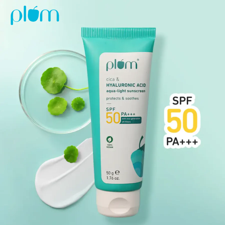 Plum Goodness  Cica & Hyaluronic Acid SPF 50 PA+++ Sunscreen 50g