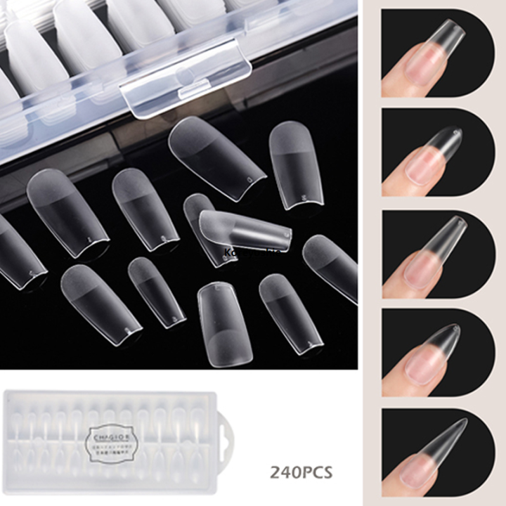 Demoo%20Covering%20Stretch%20Pre-Pointed%20Nail%20X%20Gel%20Piece%20New%20240%20Acrylic%20Full%20Fale%20Nail%20-%20Image%204