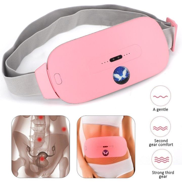 Menstrual Heating Pad, Electric Cramp Relief Waist Belt Device, Heating Pads With 3 Heat Levels And 3 Vibration Massage Modes,menstrual Period, Back Or Belly Pain Relief For Women And Girl