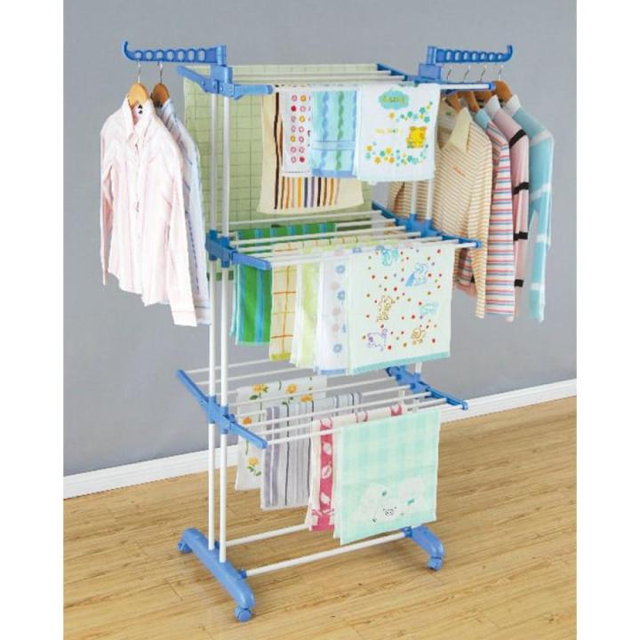Three%20Layer%20Clothes%20Rack%20Hanger%20With%20Wheels%20For%20Drying%20Clothes%20-%20Image%203