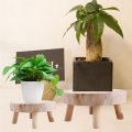 Mini Wooden Stool Display Plant Stand Decorative Wood Plant Stool Bonsai Holder for Indoor Outdoor Home Garden A. 