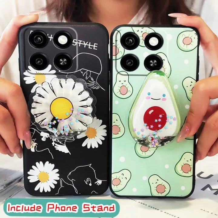 Glitter%20Durable%20Phone%20Case%20For%20ZTE%20Blade%20A35/A55%20Rotatable%20stand%20Soft%20Case%20Back%20Cover%20quicksand%20Fashion%20Design%20cute%20TPU%20-%20Image%204