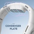 Portable Mini Digital Display Leafless Hanging Neck Fan Foldable Design Quiet Operation Charging Fan Vaneless Technology 3 Speeds Portable Neck Fan Office Use. 
