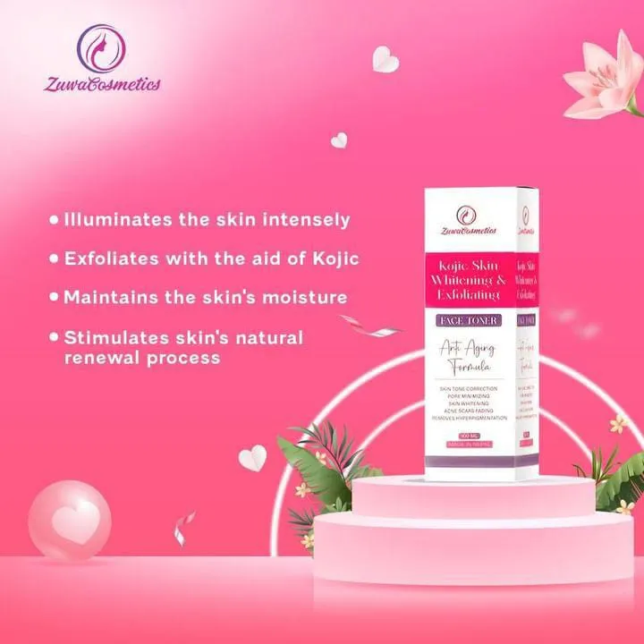 Zuwa%20Cosmetics%20Kojic%20Skin%20Whitening%20And%20Exfoliating%20Facial%20Toner%20With%20Anti%20Aging%20Formula%20-%20100%20ml%20%7C%20Made%20in%20Nepal%20%7C%20Brightens%20Skintone%20-%20Image%203
