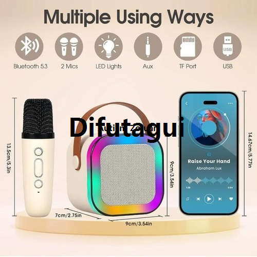 Difutagui%20A%20microphone%20includes%20a%20compatible%20bluetooth%20light%20LEDRGB%20with%20cara%20Fashion%20portable%20K12%20mini%20OK%20microphone%20and%20speaker,%20speaker%20microphone%20(%20-%20Image%205
