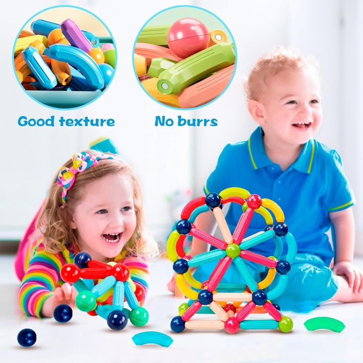 90PCS%20Magnetic%20Building%20Block%20Toys%20for%20Kids,%20Educational%20Magnetic%20Sticks%20and%20Balls,%20Learning%20Toys%20-%20Image%203