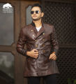 Rhino Leathers Long Leather Jacket for Men. 