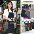 Unisex Striped Apron with Hand Pockets Waterproof Oil Resistant Kitchen Apron. 