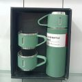 500ml Stainless Steel Thermos With 3 Cup | Vacuum Flask Set Stainless Steel Water Bottle Thermos With Extra 2 Lids. 