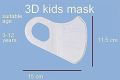 Pain Free Best Korean 3D Hygienic Disposable Mask For 3-10 Years Kids (1 Box = 50 Pieces). 