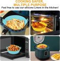 6 Pcs Reusable Air Fryer Silicone Pot Liners - Non-Stick| Heat-Resistant Basket Baking Trays for Air Fryers| Ovens | Dishwasher Safe | Multicolor | Ideal for Healthy, Mess-Free Cooking. 