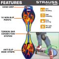 Strauss Waveboard Bronx Waveboard | 2 Wheel Pivoting Skateboard for Kids, Teens, and Adults, (34x9). 