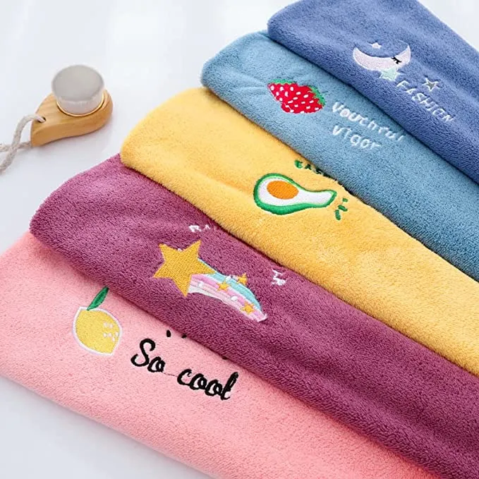 Coral%20Fleece%20Ladies%20Hair%20Towel%20Set,%20Soft%20Dry%20Hair%20Towel%20with%20Embroidery%20for%20Children%20and%20Women%20%7C%20Comfortable%20and%20Absorbent%20-%20Image%205