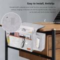 OUMERY Bedside Organizer, Felt Bed Storage with Tissue Box and Water Bottle Holder, Magazine Phone Tablet - Light Gray. 