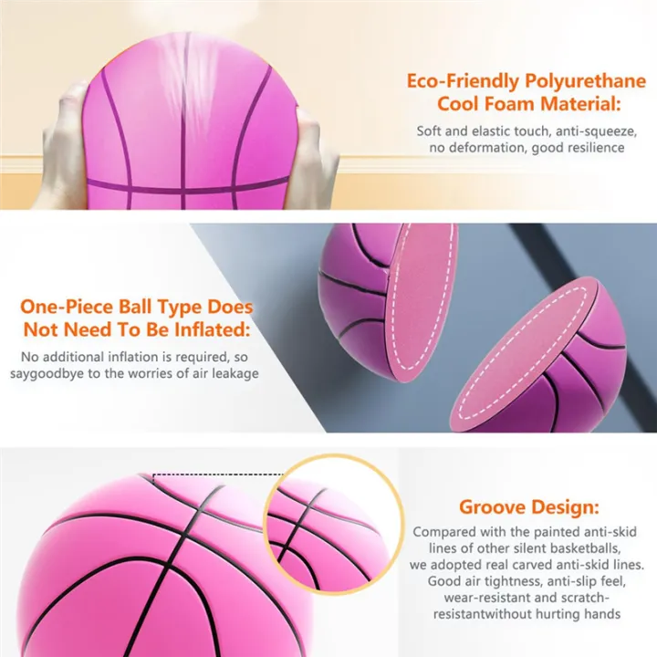 Foam%20Basketball,%20Indoor%20High%20Density%20Training%20Basketball%203D%20Texture%20Quiet%20Bounce%20No%20Noise%20Ball%20for%20Home%20Beach%20Pool%20Easy%20Install%20Easy%20to%20Use%20B%20-%20Image%203