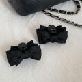 Fabric Bow Tie Hair Clip Bow Design Black Small Size Black Grab Clip Hair Clamp for Fashion Styling Women/Girls Casual Wear Hair Decoration. 