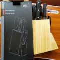 Stainless Steel Kitchen Knife Set With Wood Stand 7pcs set. 