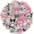 Linman 50pcs Sanrio Stickers Cute Cinnamoroll Kuromi My Melody Stick er For Laptop Phone Case Girls Sanrio Anime Stickers Kids Toys. 