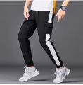 Men's Summer Stretchable Wrinkle White Stripe Box Pocket Joggers .. 