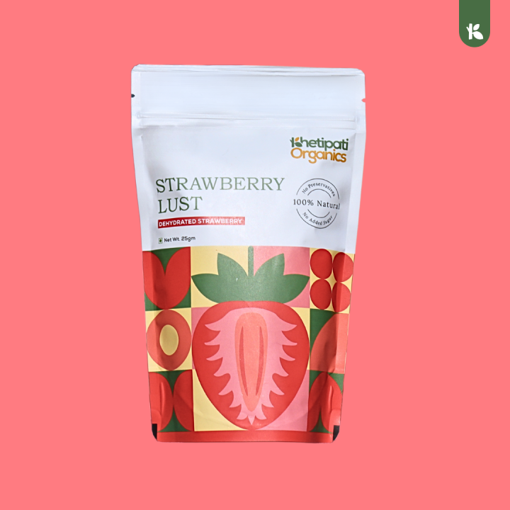 Khetipati Organics/ Dehydrated Strawberry/ Dried Strawberry/ Healthy Snack