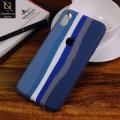 Apple iPhone 11 Pro Max Back cover Liquid Rainbow Silicone Case with Apple Logo Multicolor (Blue / Rainbow / Candy) - Color may Vary. 