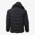 Black Polyester Full Sleeve Front Pocket Design Puffer Jacket For Men. 