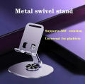 Metal Body Mobile Phone Stand for Desk/Bed, 360-Degree Rotating, Adjustable Foldable Cell Phone Holder. 